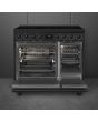 Smeg C92IPN2 90cm Classic Pyrolytic Induction Range Cooker - Matt Black