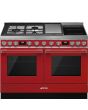 Smeg CPF120IGMPR 120cm Portofino Dual Fuel Range Cooker, Red