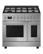 Smeg CPF92GMX 90cm Portofino Dual Fuel Range Cooker, Stainless Steel