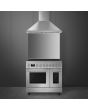 Smeg CPF92GMX 90cm Portofino Dual Fuel Range Cooker, Stainless Steel