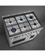 Smeg CPF92GMX 90cm Portofino Dual Fuel Range Cooker, Stainless Steel