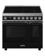 Smeg CPF92IMBL 90cm Portofino Electric Range Cooker, Black