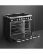 Smeg CPF92IMBL 90cm Portofino Electric Range Cooker, Black