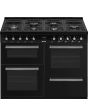 Smeg CX113GMBL 110cm Dual Fuel Range Cooker - Black
