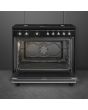 Smeg CX91GMBL 90cm Concert Dual Fuel Range Cooker, Black