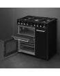 Smeg CX93GMBL 90cm Concert Dual Fuel Range Cooker, Black