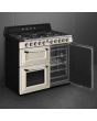 Smeg TR103P 100cm Victoria Dual Fuel Range Cooker, Cream