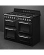 Smeg TR4110BL1 110cm Victoria Dual Fuel Range Cooker, Black