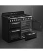 Smeg TR4110BL1 110cm Victoria Dual Fuel Range Cooker, Black