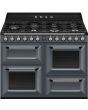 Smeg TR4110GR 110cm Victoria Dual Fuel Range Cooker, Slate Grey