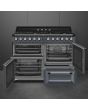 Smeg TR4110GR 110cm Victoria Dual Fuel Range Cooker, Slate Grey