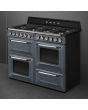 Smeg TR4110GR 110cm Victoria Dual Fuel Range Cooker, Slate Grey