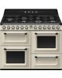 Smeg TR4110P1 110cm Victoria Dual Fuel Range Cooker, Cream
