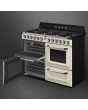 Smeg TR4110P1 110cm Victoria Dual Fuel Range Cooker, Cream