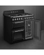 Smeg TR93BL 90cm Victoria Dual Fuel Range Cooker, Black