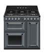 Smeg TR93GR 90cm Victoria Dual Fuel Range Cooker, Slate Grey