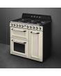 Smeg TR93P 90cm Victoria Dual Fuel Range Cooker, Cream