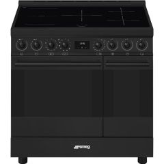 Smeg C92IPN2 90cm Classic Pyrolytic Induction Range Cooker - Matt Black