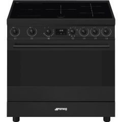 Smeg C9IMN2 90cm Single Cavity Range Cooker with Induction Hob, Black