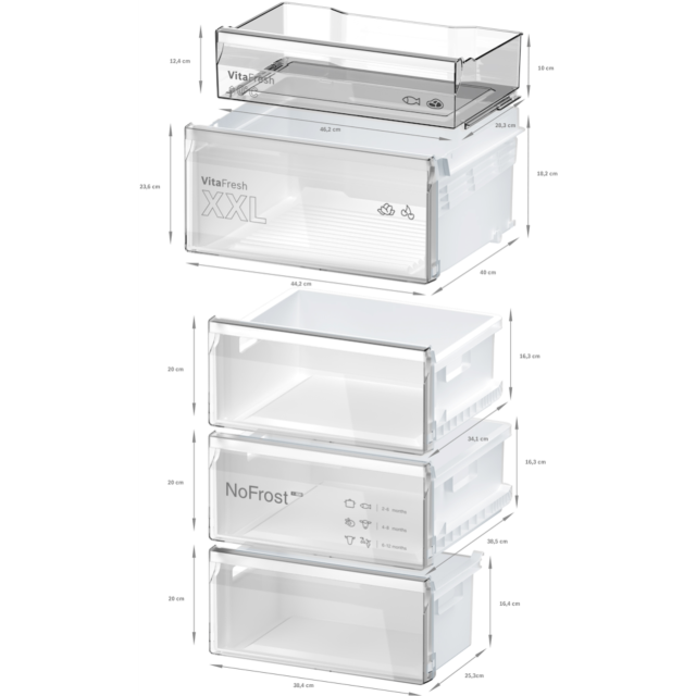 Bosch KGN392LAGG, Free-standing fridge-freezer with freezer at bottom