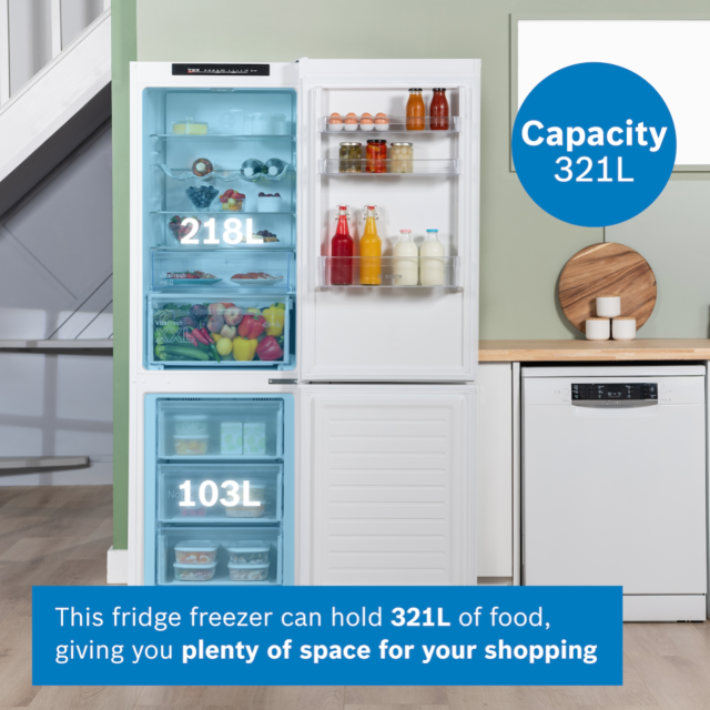 Bosch KGN362WDFG, Free-standing fridge-freezer with freezer at bottom
