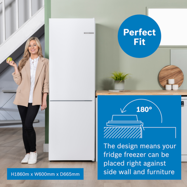 Bosch KGN362WDFG, Free-standing fridge-freezer with freezer at bottom