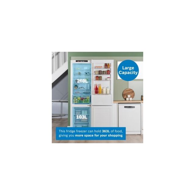 Bosch KGN392WDFG, Free-standing fridge-freezer with freezer at bottom