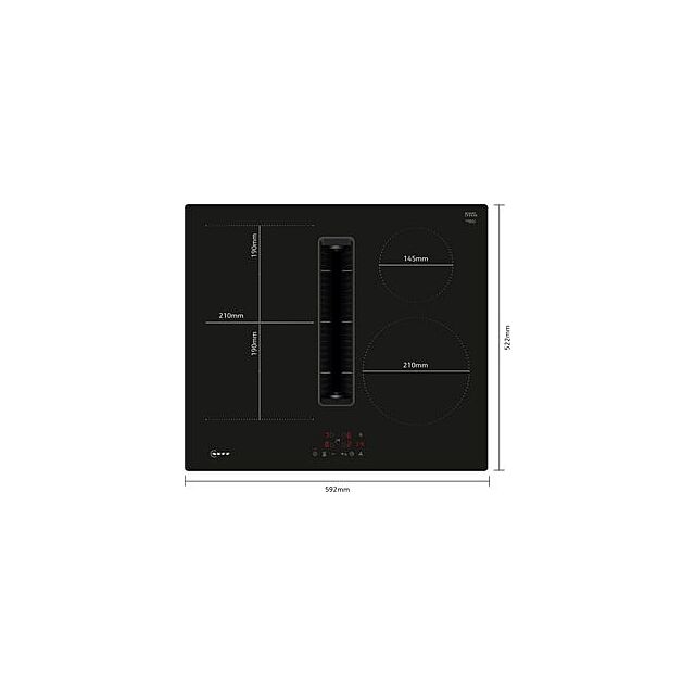 Neff V56NBS1L0, Induction hob with integrated ventilation system