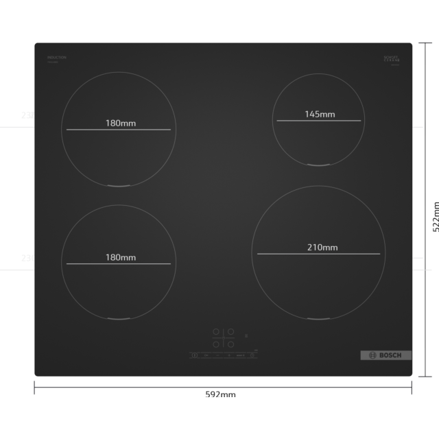 Bosch PIE61ABB5E, Induction hob
