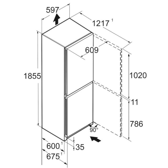 Liebherr CNd5203 Freestanding Fridge Freezer with EasyFresh and NoFrost