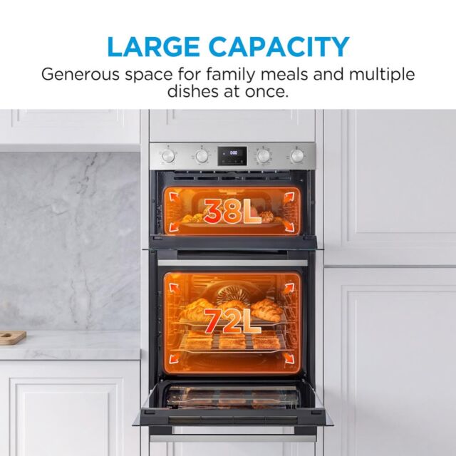 Midea MBOD70M30D0-SS Multifunction Built-In Double Oven - Stainless Steel - AA Rated