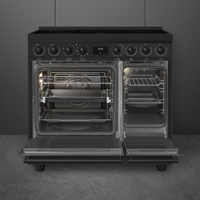 Smeg C92IPN2 90cm Classic Pyrolytic Induction Range Cooker - Matt Black