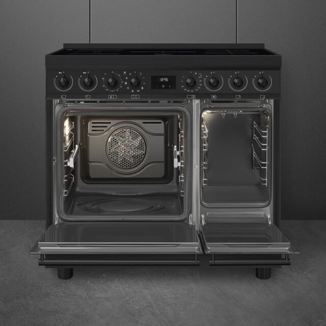 Smeg C92IPN2 90cm Classic Pyrolytic Induction Range Cooker - Matt Black