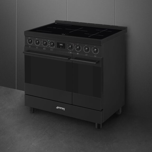Smeg C92IPN2 90cm Classic Pyrolytic Induction Range Cooker - Matt Black