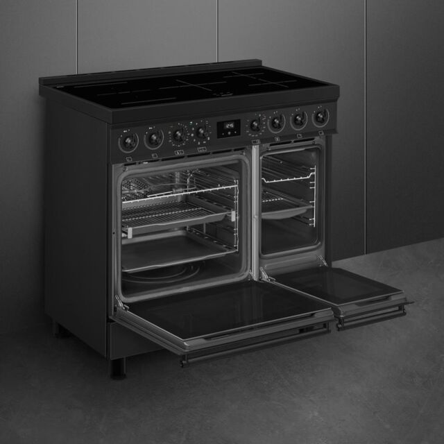 Smeg C92IPN2 90cm Classic Pyrolytic Induction Range Cooker - Matt Black