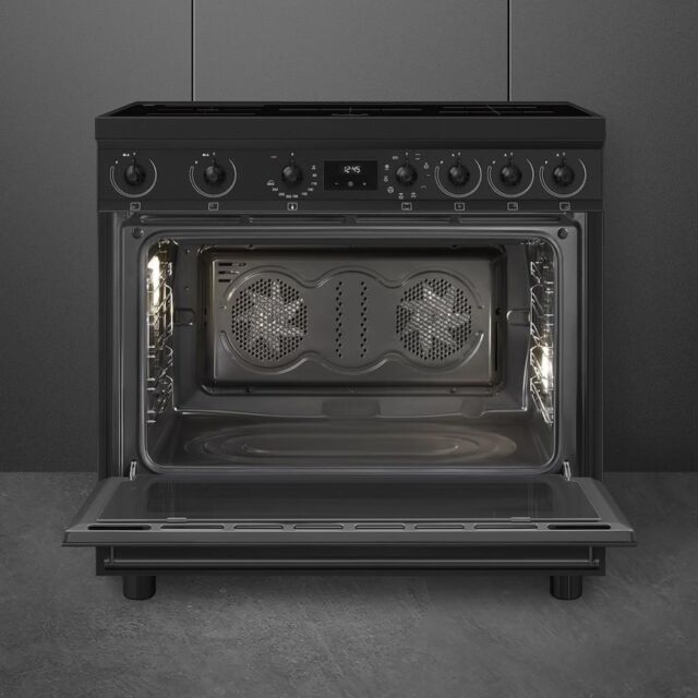 Smeg C9IMN2 90cm Single Cavity Range Cooker with Induction Hob, Black