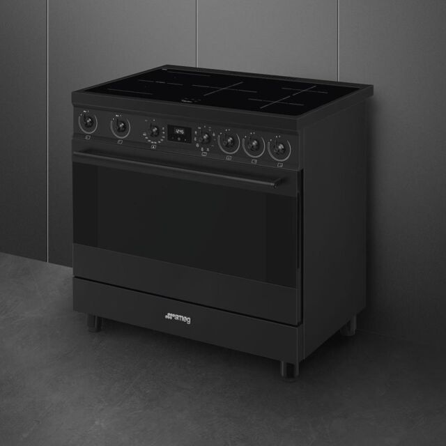 Smeg C9IMN2 90cm Single Cavity Range Cooker with Induction Hob, Black