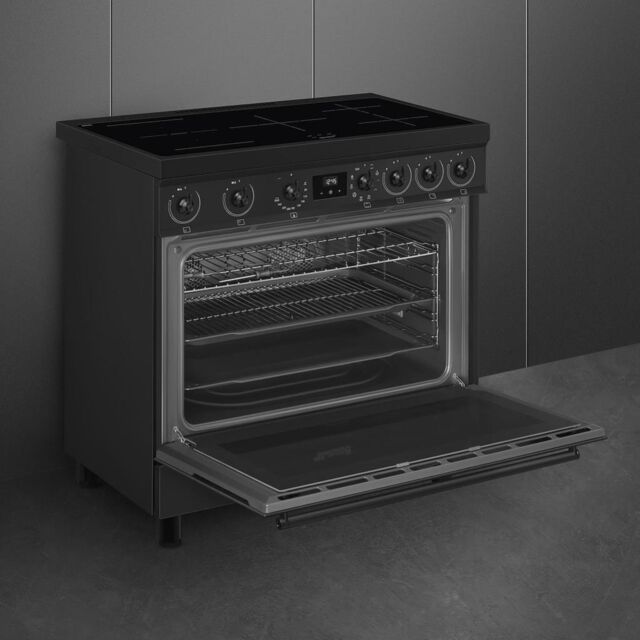 Smeg C9IMN2 90cm Single Cavity Range Cooker with Induction Hob, Black