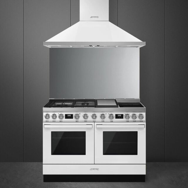Smeg CPF120IGMPWH 120cm Portofino Dual Fuel Range Cooker, White