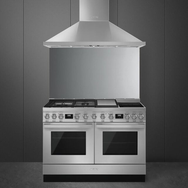 Smeg CPF120IGMPX 120cm Portofino Dual Fuel Range Cooker, Stainless Steel
