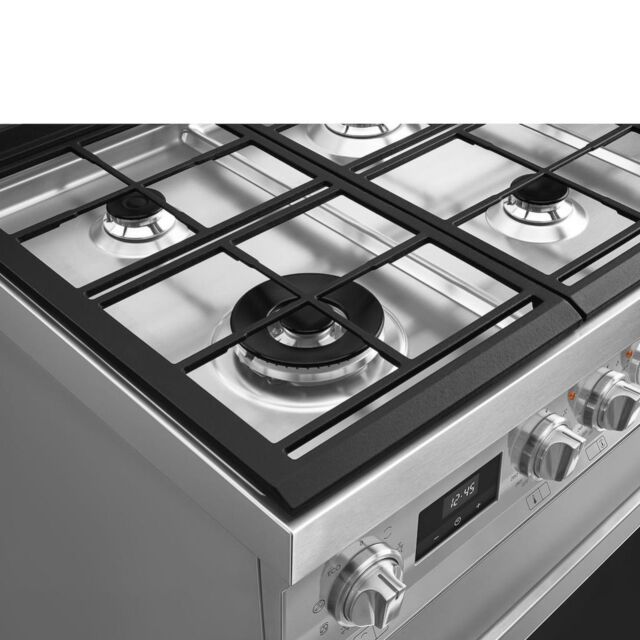 Smeg CPF92GMX 90cm Portofino Dual Fuel Range Cooker, Stainless Steel