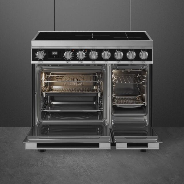 Smeg CPF92IMBL 90cm Portofino Electric Range Cooker, Black
