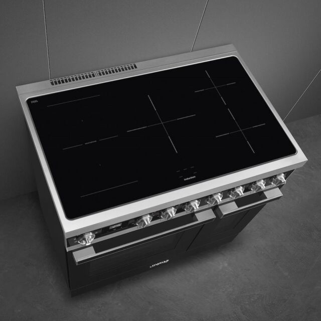 Smeg CPF92IMBL 90cm Portofino Electric Range Cooker, Black