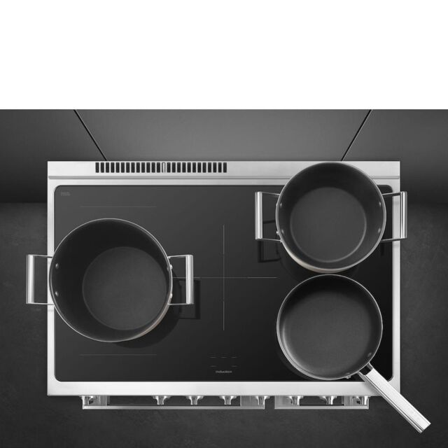 Smeg CPF92IMBL 90cm Portofino Electric Range Cooker, Black