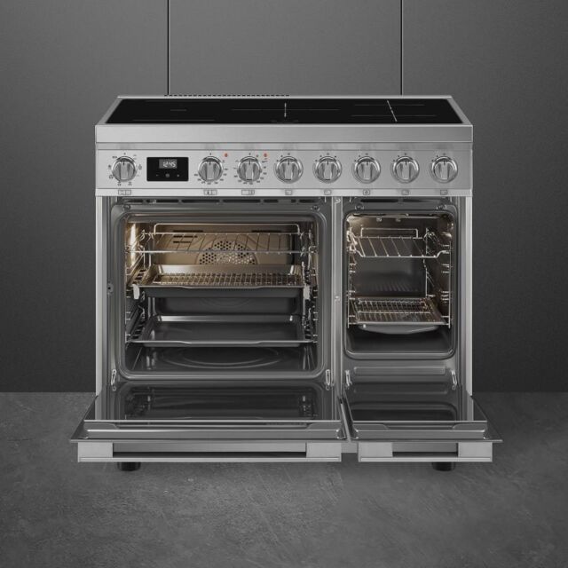 Smeg CPF92IMX 90cm Portofino Electric Range Cooker, Stainless Steel