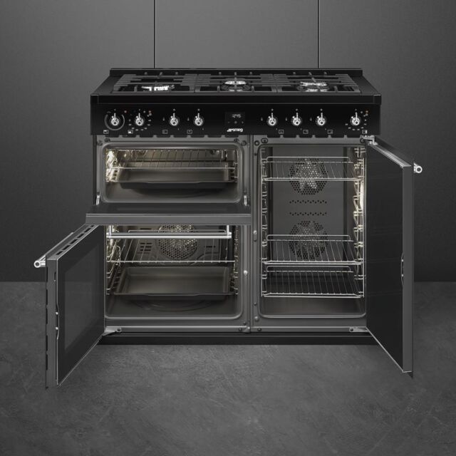 Smeg CX103GMBL Concert 100cm Dual Fuel Range Cooker - Black