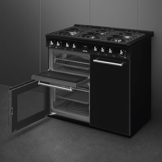 Smeg CX103GMBL Concert 100cm Dual Fuel Range Cooker - Black