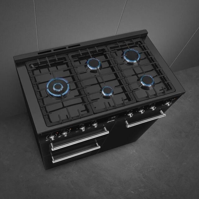 Smeg CX103GMBL Concert 100cm Dual Fuel Range Cooker - Black