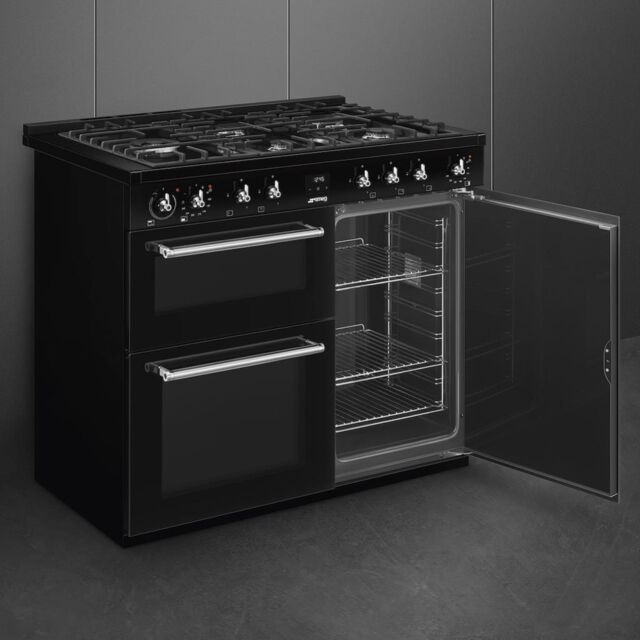 Smeg CX103GMBL Concert 100cm Dual Fuel Range Cooker - Black
