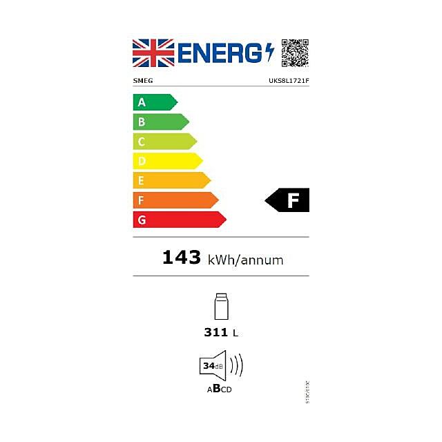 Smeg UKS8L1721F 60cm Integrated In Column Larder Refrigerator